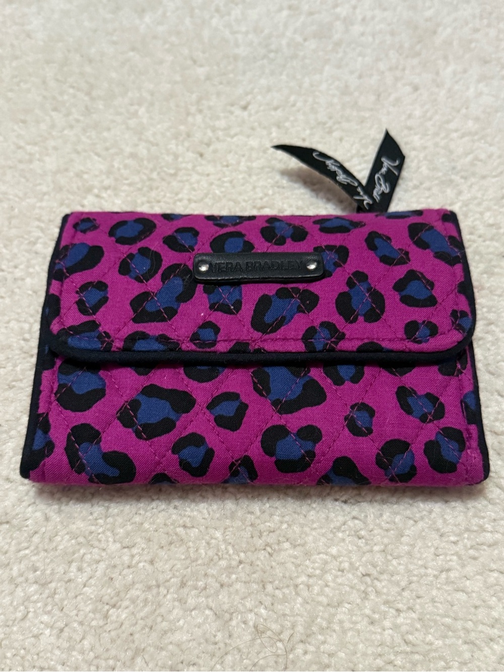 Vera Bradley Purple Leopard Quilted Wallet